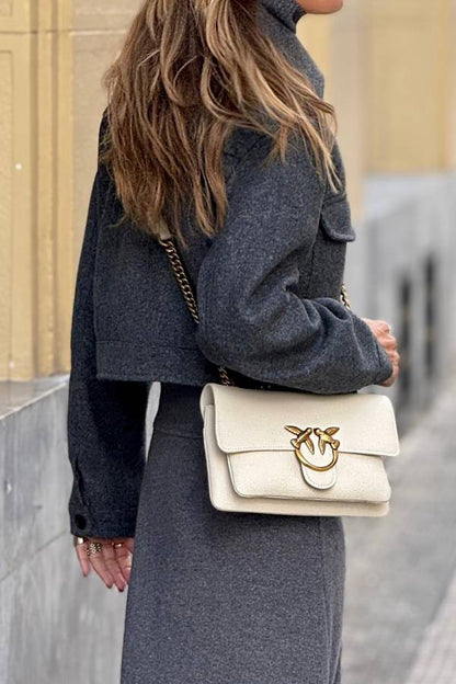 Flowy long knitted midi skirt