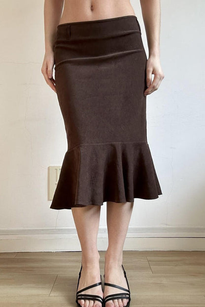 Suede Mermaid Bodycon Skirt