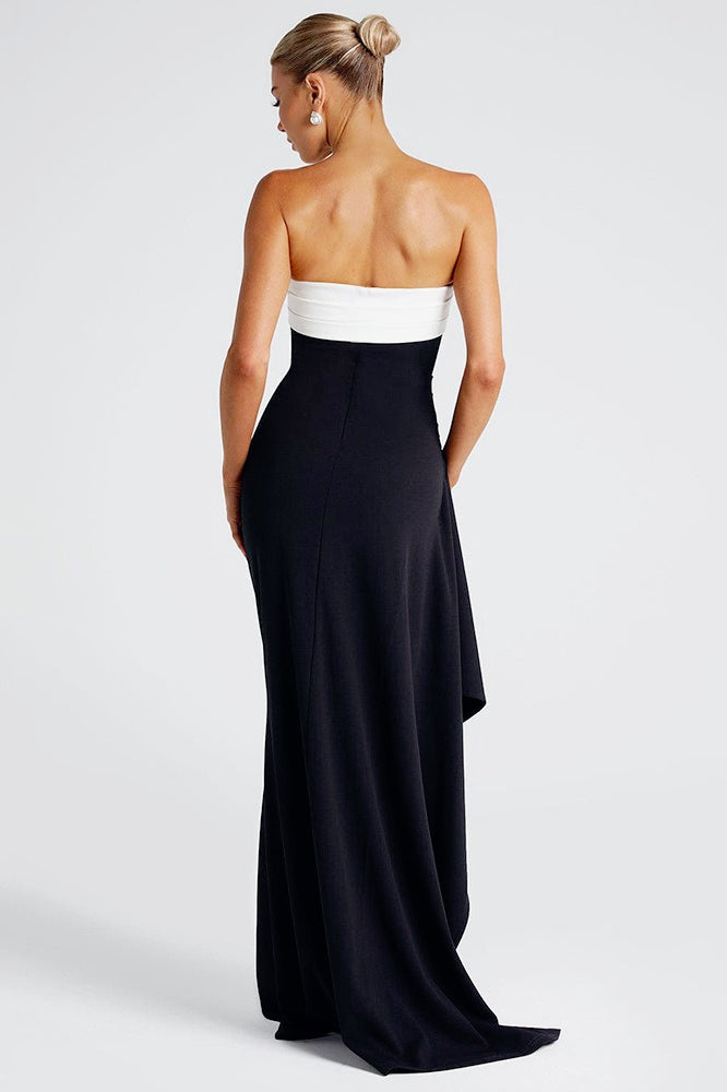 Elegant Strapless Slit Birthday Dress