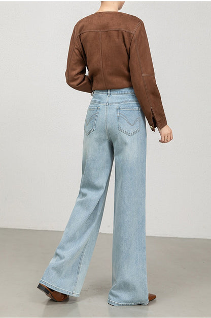 High Waist Stretch Floral Flare Jeans