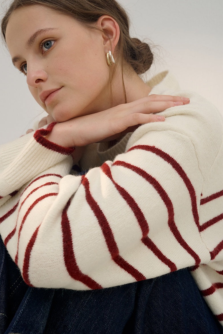 Classic Stripe Wool Knit Top
