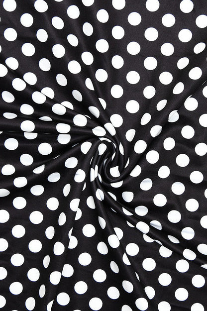 Polka Dot Off Shoulder Halter Strap Bodycon Midi Dress
