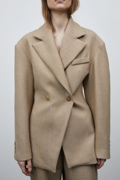 Luxe Draped Notch Collar Blazer
