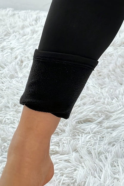 Cross Front Fleece Lined Booty Lifting Thermal Leggings