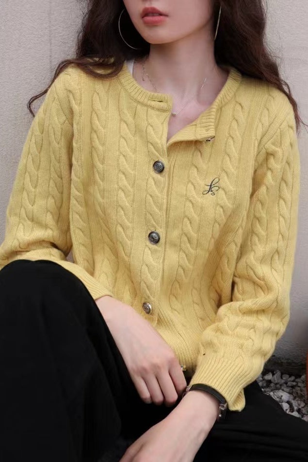 Fine Gauge Merino Cable Cardigan