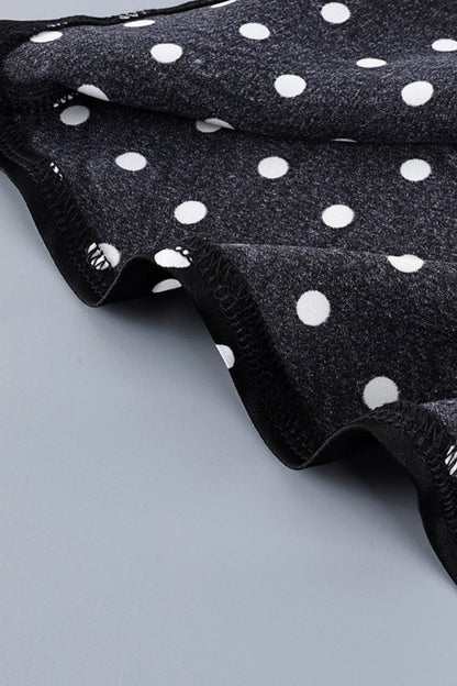 Polka Dot Halter Cami Straight Maxi Skirt Set