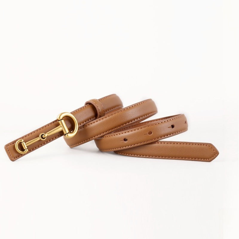 Horseshoe Buckle Slim Minimal Casual Belt