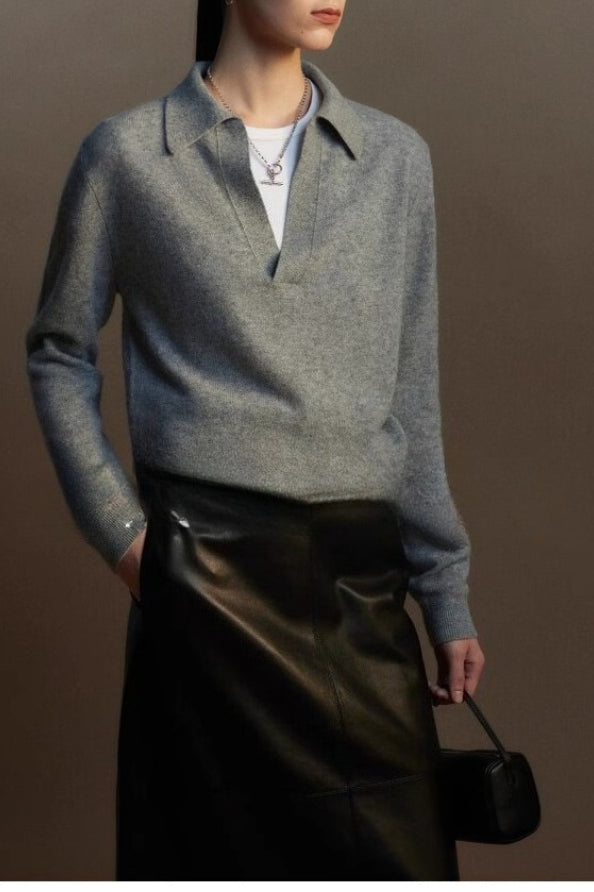 Relaxed Wool Blend Knit Top