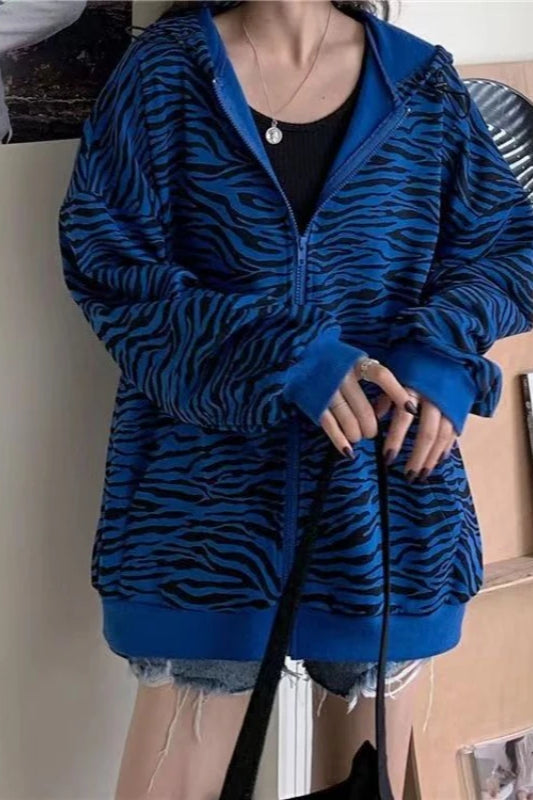 Zebra Print Slim Fit Hoodie