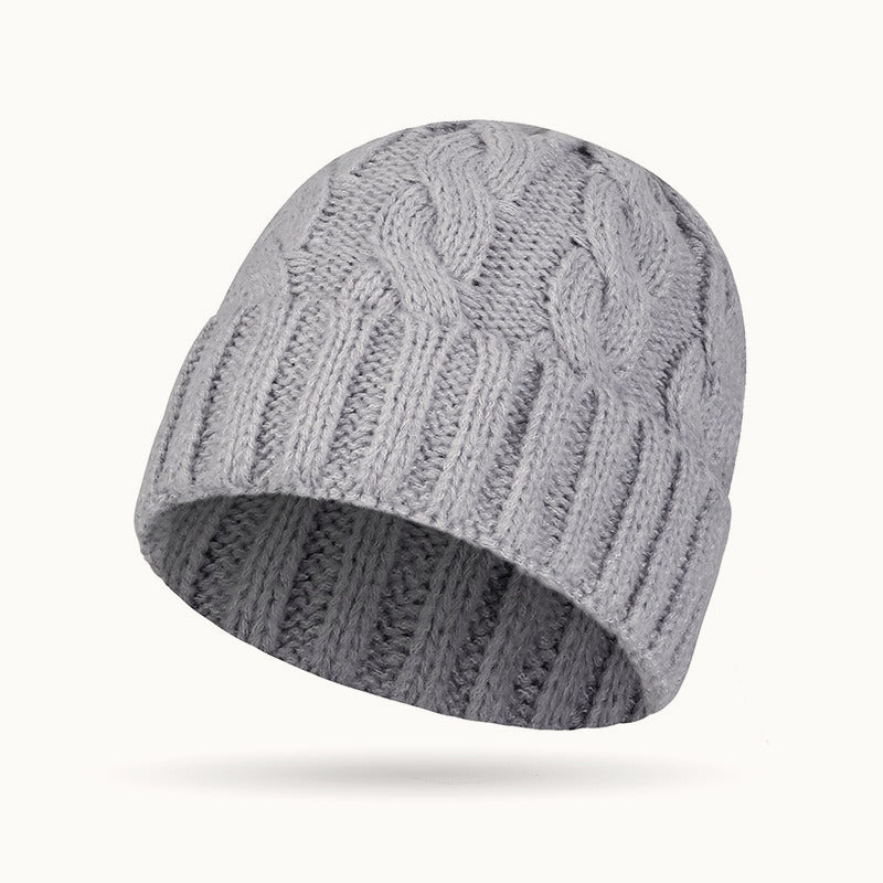 Solid Color Ribbed Ponytail Beanie Hat