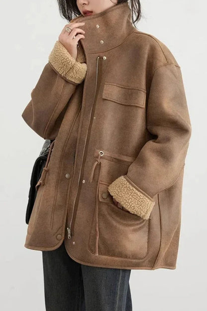 Reversible Stand Collar Puffer Jacket