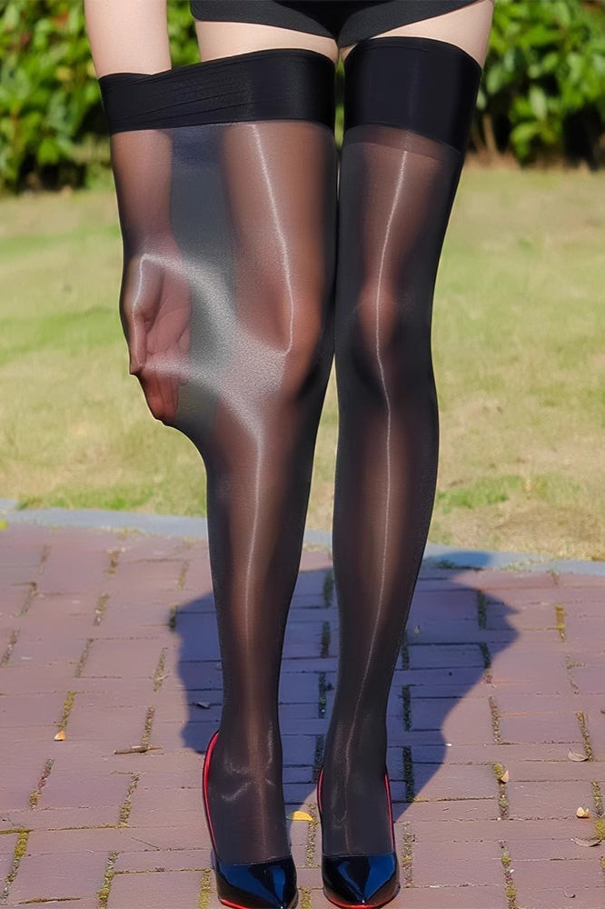 Shiny Compression Thigh-High Stockings