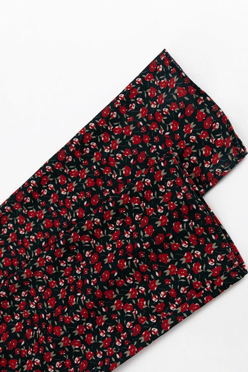 Side Slit Deep V Neck Tie Waist Floral Maxi Dress