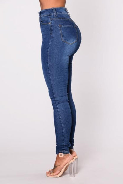 Slimming Stretch High Waist Skinny Jeans