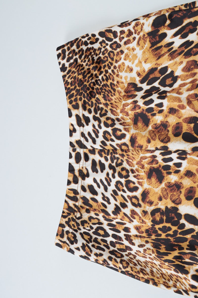 Leopard Print High Waist Sculpting Biker Shorts