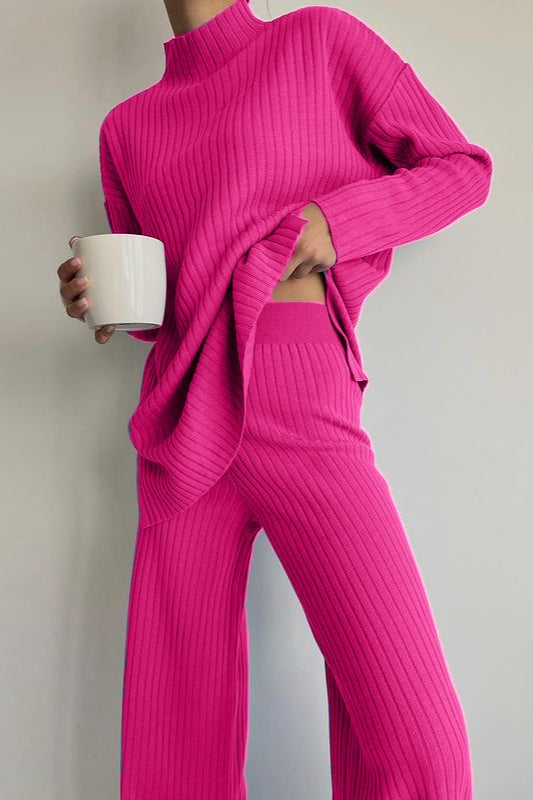 Chic High Neck Knit Sweater