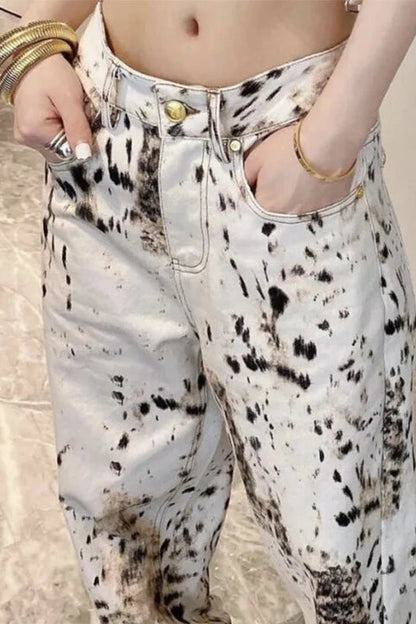 Vintage Leopard High Waist Jeans
