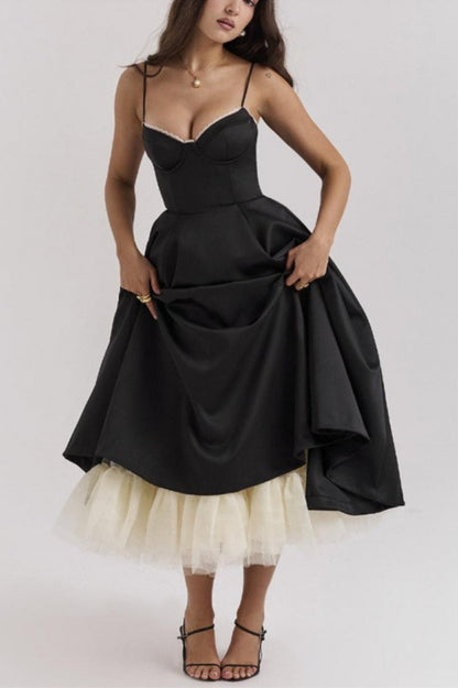 V Neck Backless Strapless Ball Gown Prom Dress