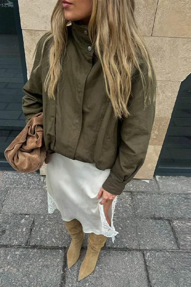 Buckle Belted Bomber Jacket