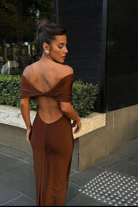 One Shoulder Backless Bodycon Formal Dress