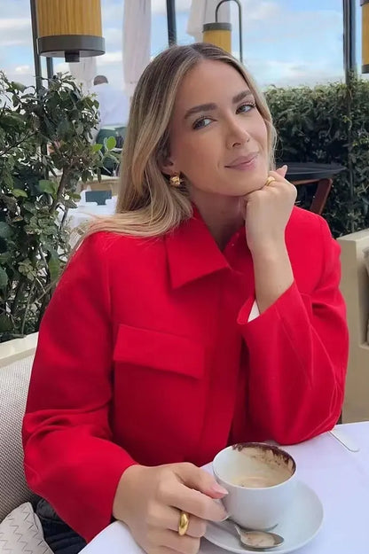 Chic Long Sleeve Cropped Blazer