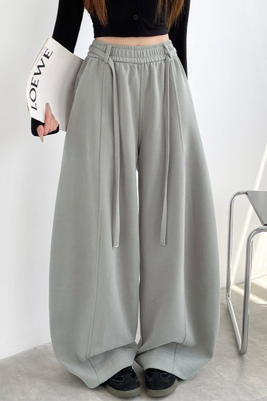 Fleece Lined Curved High Waist Knit Pants