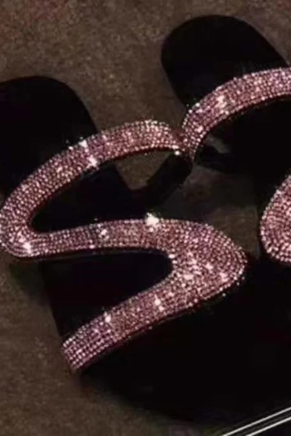 Summer Rhinestone Flat Beach Sandals