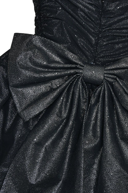 Satin Bow A-Line Mini Dress