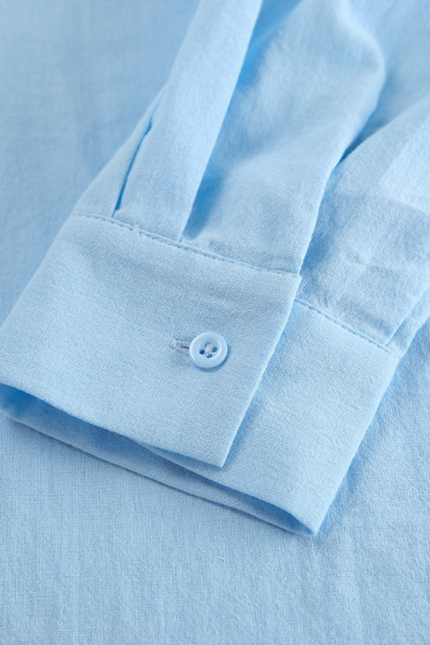 Relaxed Linen Blend Blouse Wide Leg Two Piece Pants Set