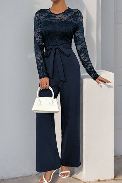 Elegant lace panel jumpsuit