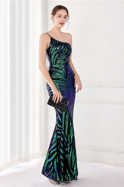Sparkle Beaded V Neck Party Gown Formal Dress