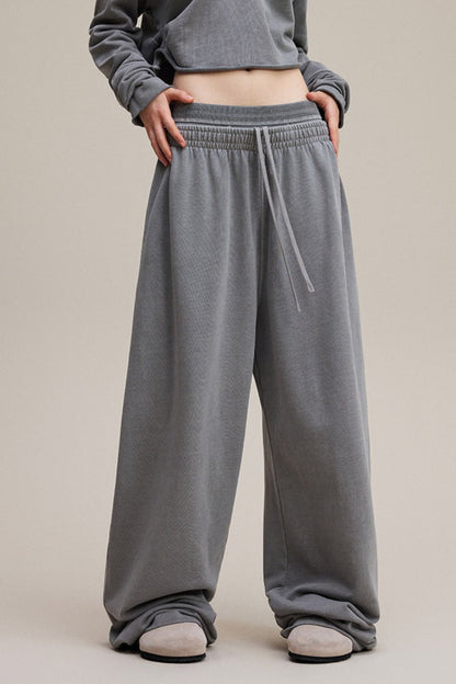 Double Waist Vintage Denim Knit Pants