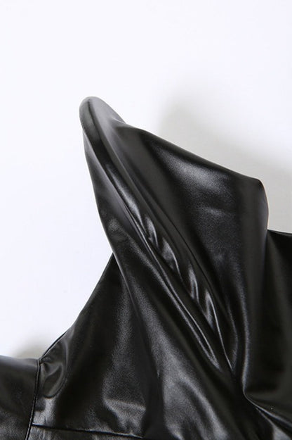 Exaggerated Pointed Shoulder High Neck Bolero Jacket