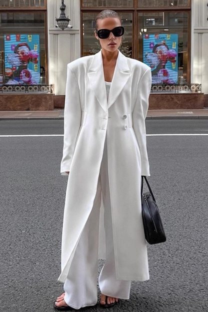 Chic Structured Waist Cinched Work Overcoat