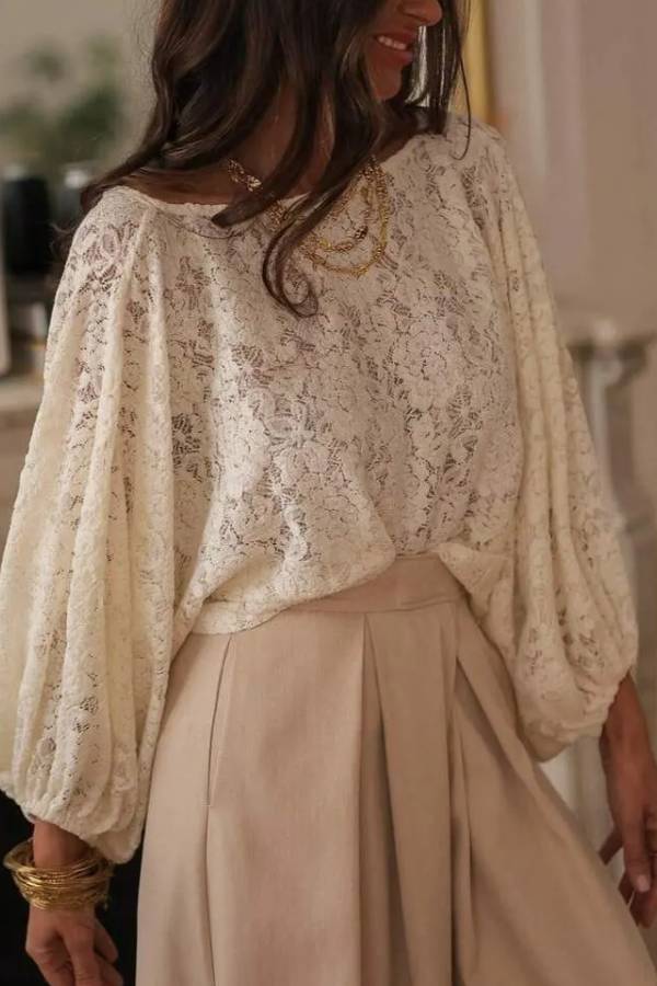 Women's Lace Casual Versatile Daily Outing Top Fall