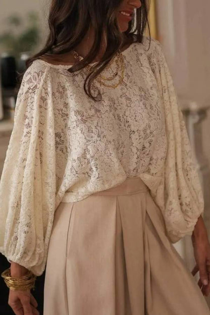 Women's Lace Casual Versatile Daily Outing Top Fall