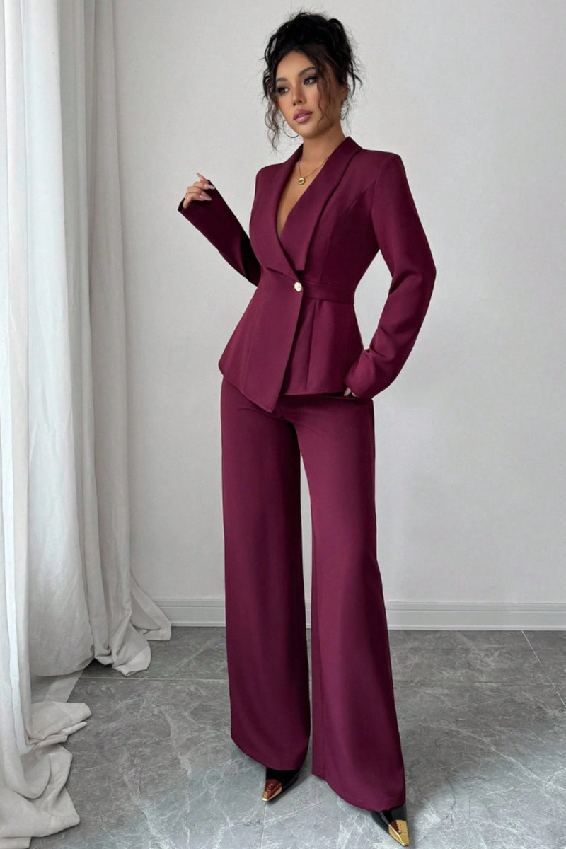 Long Sleeve Two Piece Blazer Pants Set