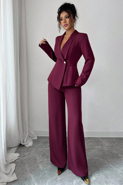 Long Sleeve Two Piece Blazer Pants Set