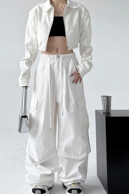 PU Leather Crop Jacket