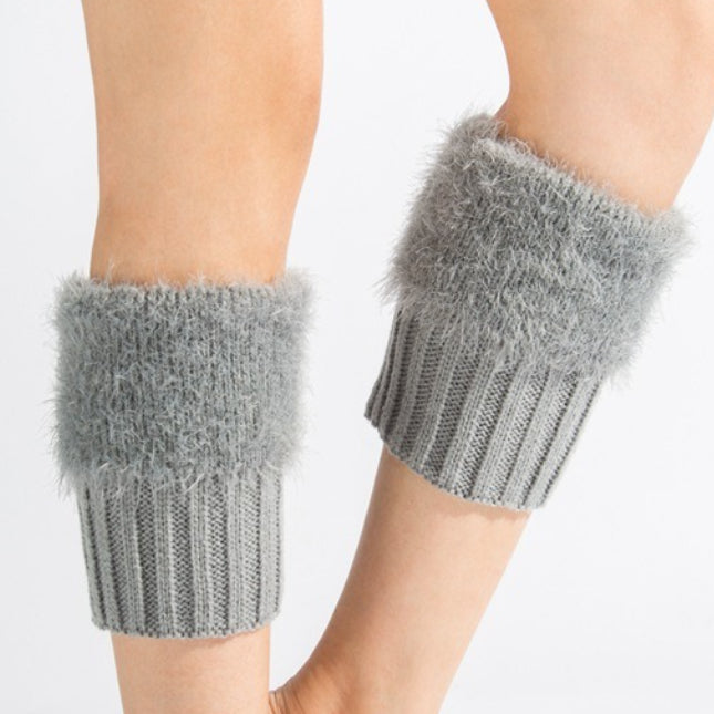 Short Feather Yarn Foldover Boot Cuffs