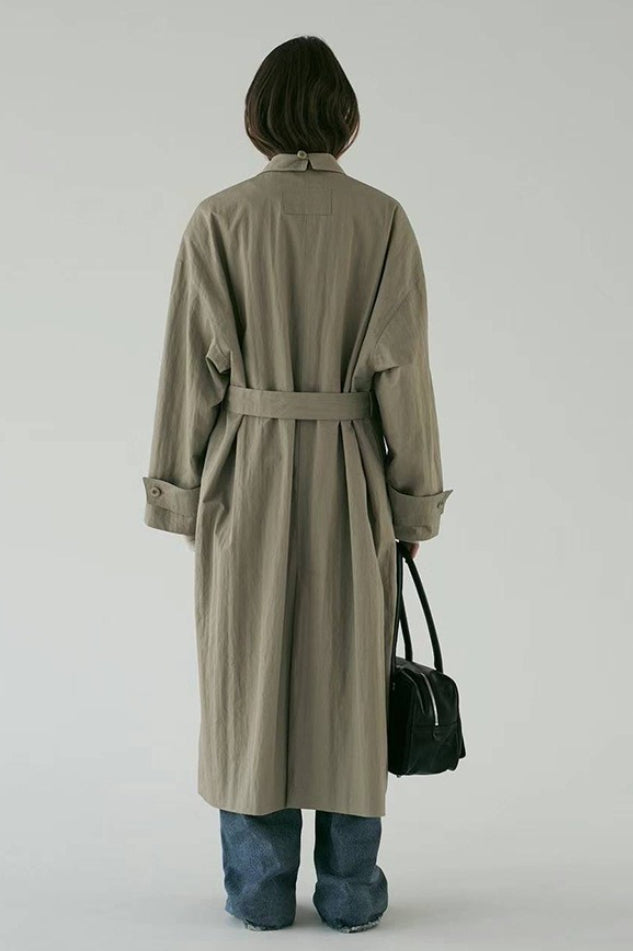 Oversized Stand Collar Long Casual Overcoat