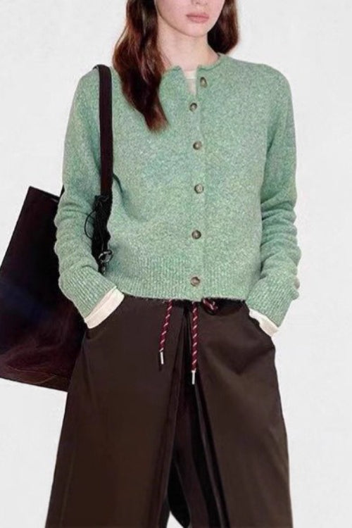 Wool Blend Bright Color Cardigan
