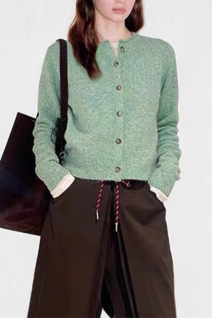 Wool Blend Bright Color Cardigan