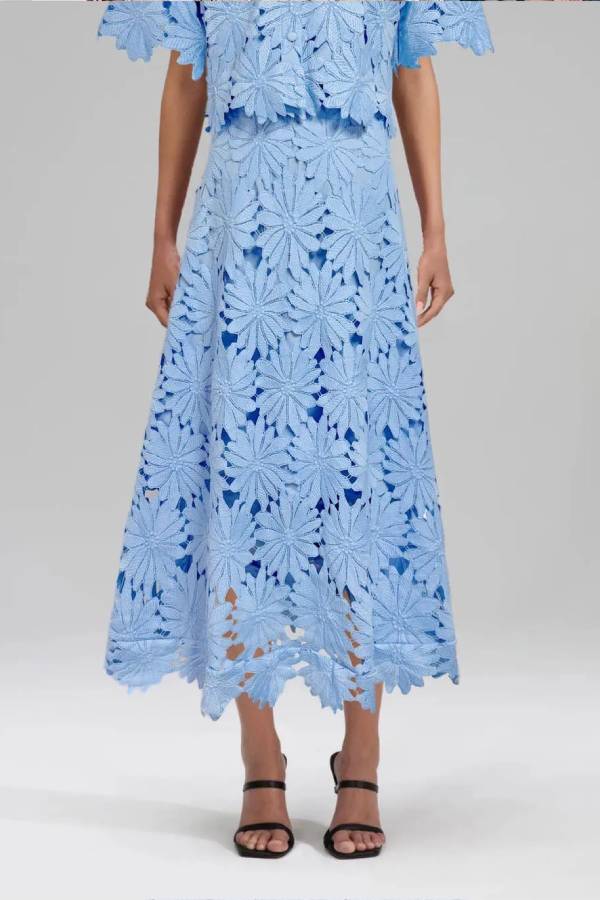 Elegant Lace Midi Skirt