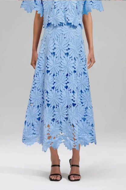 Elegant Lace Midi Skirt
