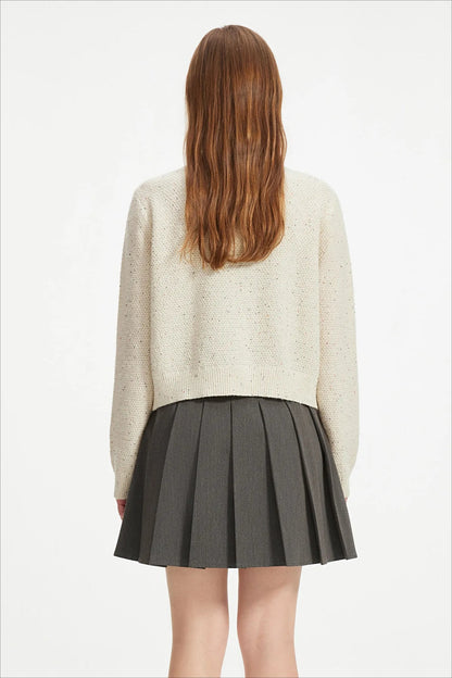 Casual Round Neck Knit Cardigan
