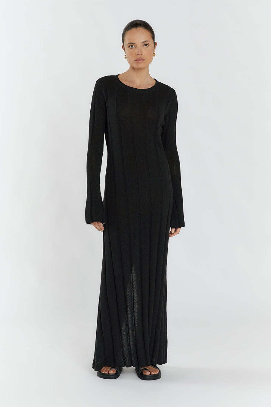 Solid A Line Maxi Sweater Dress
