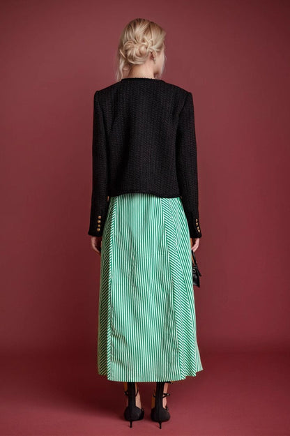 Short Tweed Long Sleeve Coat