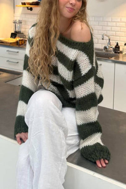 Cotton Candy Navy Stripe Knit Jumper