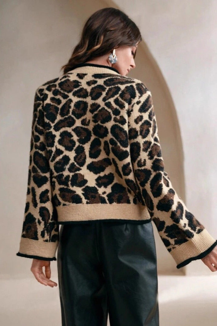 Loose Fit Leopard Print Sweater